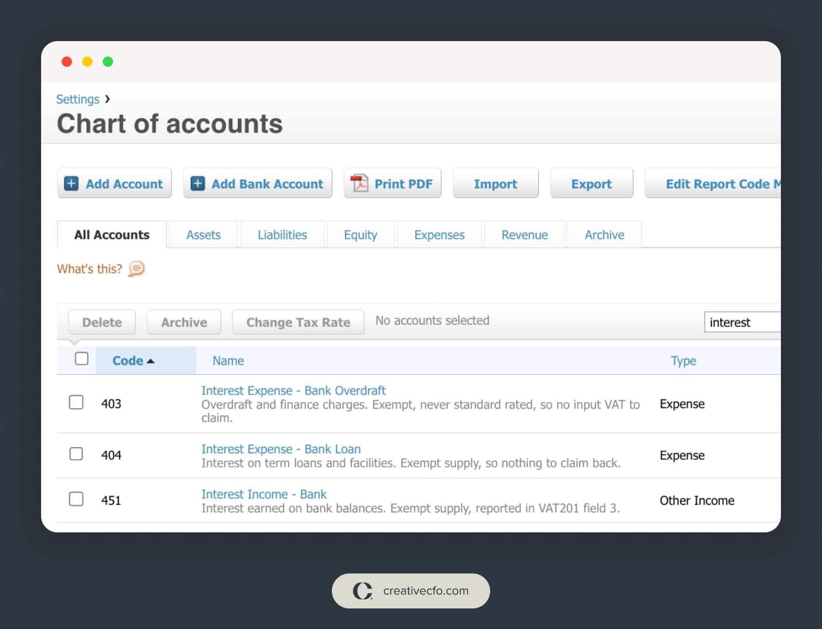 bank fees in xero 3